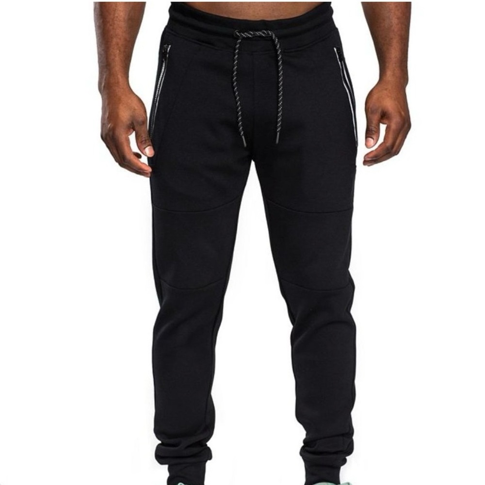 Southpole Micro Fleece Joggers Black‎ Orange Zip Pockets Mens Size XL EUC